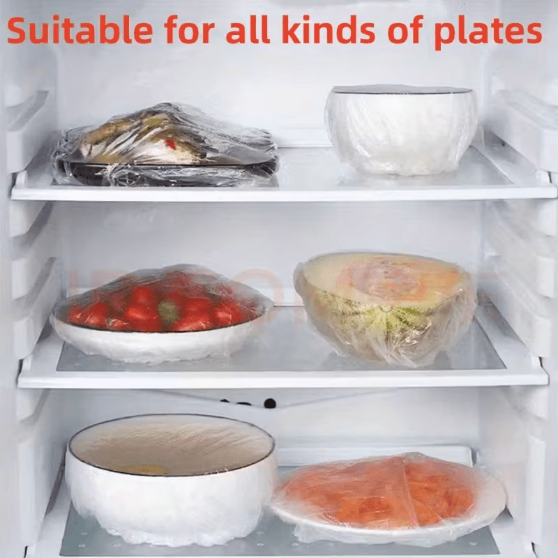 Pack of elastic disposable food covers for bowls and plates