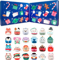 Fold-out Christmas advent calendar with 24 numbered doors and festive character designs