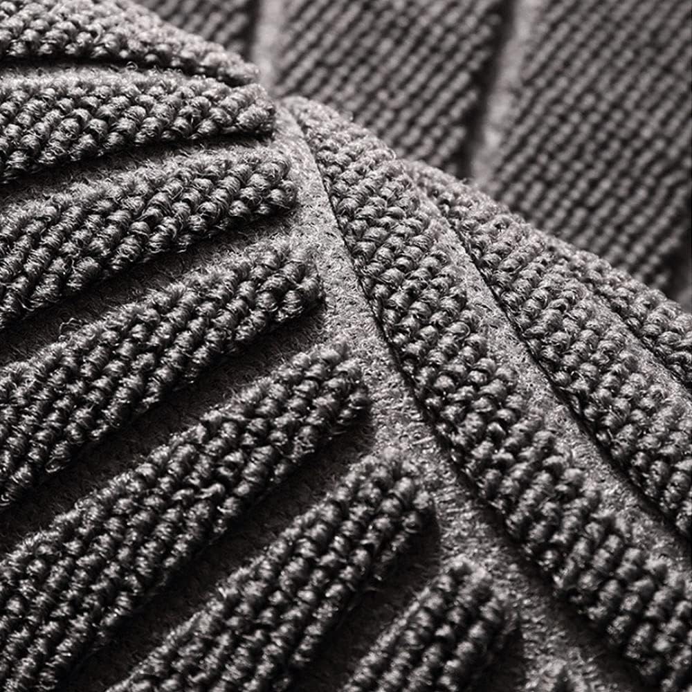 Semi-circular textured rubber door mat with raised fan pattern