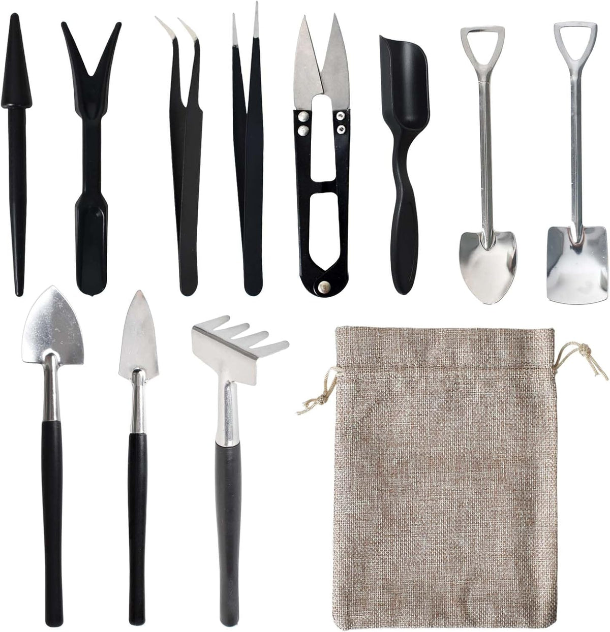 12-in-1 succulent gardening tool set with storage bag