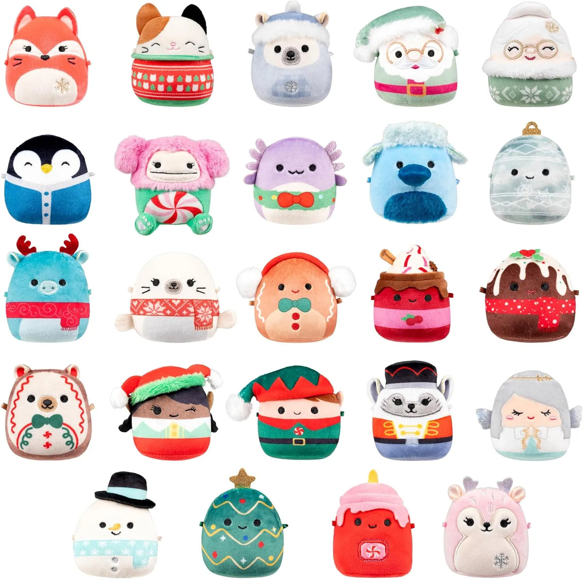 Fold-out Christmas advent calendar with 24 numbered doors and festive character designs