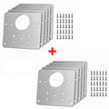 Silver metal furniture hinge repair plates with matching screws