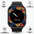 Smartwatch with rectangular digital display and wrist strap