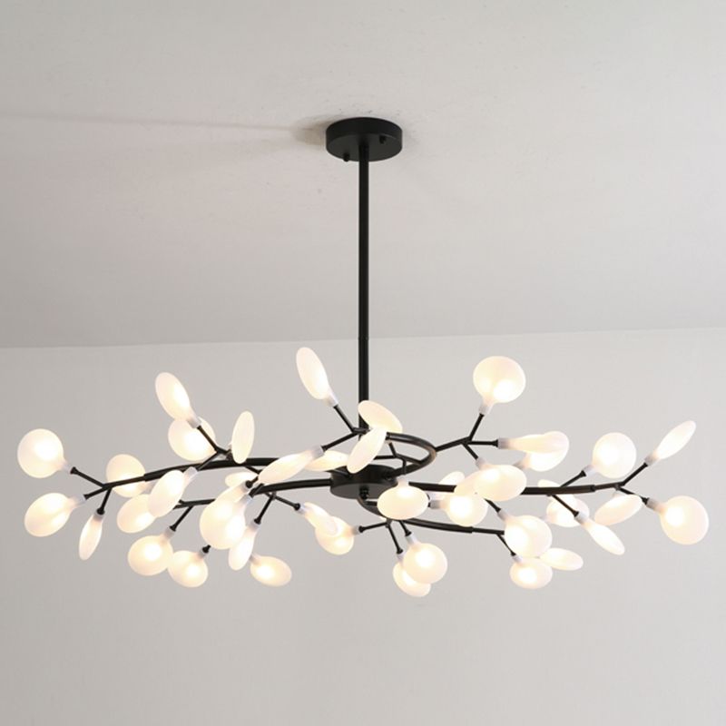 Branch pendant chandelier with multiple oval light shades