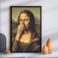 Framed portrait wall art showing a woman in a black rectangular frame