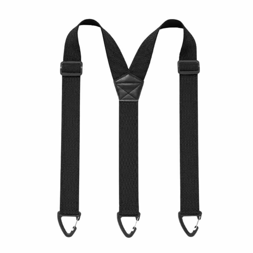 Adjustable clip-on suspenders with three straps and Y-back design