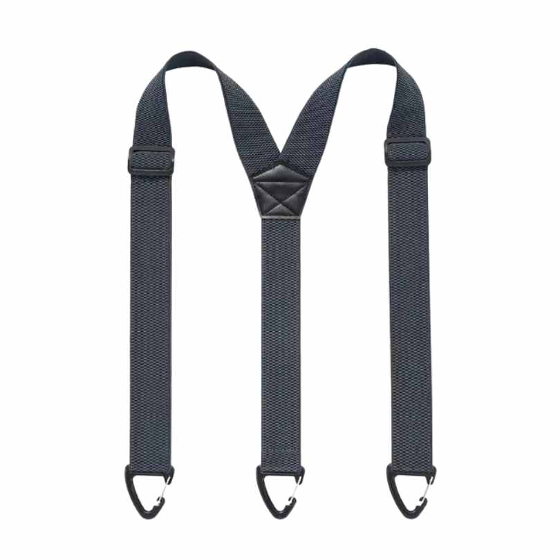 Adjustable clip-on suspenders with three straps and Y-back design