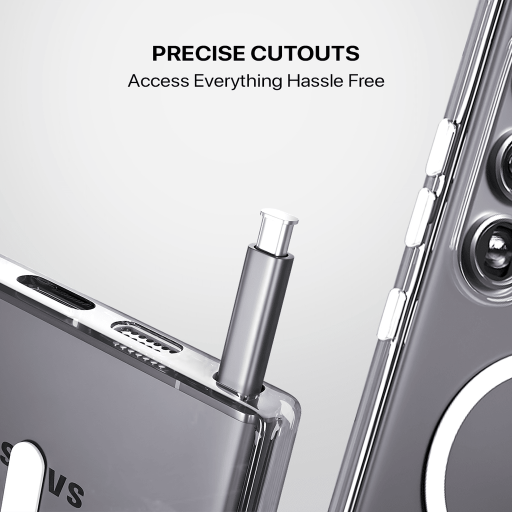 Clear MagSafe case fitted to a Samsung Galaxy S24 Ultra