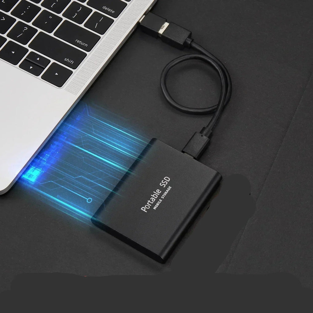 Portable 2TB SSD with USB-C cable
