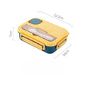 Rectangular 1300ml bento lunch box with side clips and fork and spoon storage
