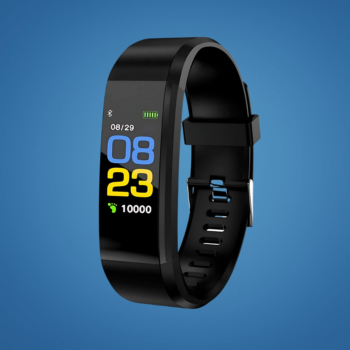 Senior safety smartwatch with digital display and adjustable wrist strap