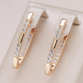 Rectangular hoop earrings with clear crystal-style stone details