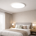 Round flush-mount LED ceiling light with a smooth circular diffuser