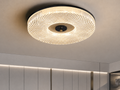 Round LED flush ceiling light with a patterned diffuser