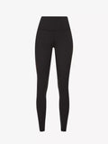 Black seamless full-length leggings with a high waistband