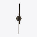Minimalist metal wall sconce with round backplate and vertical bars