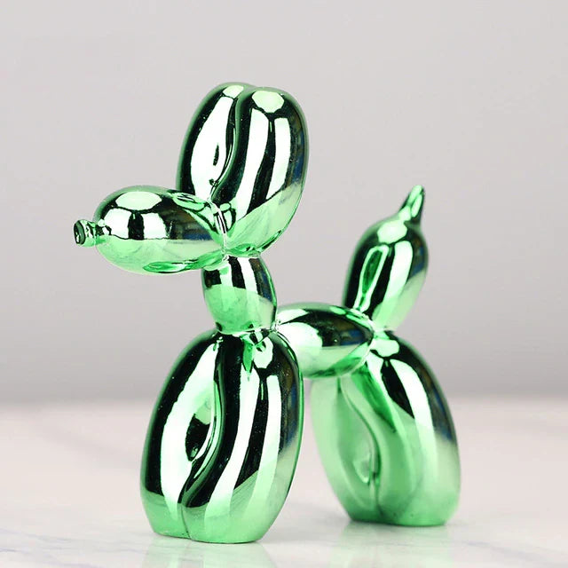 Glossy metallic balloon dog decorative sculpture