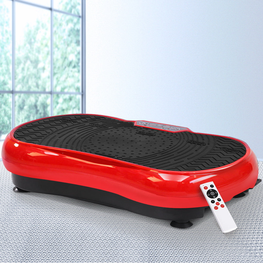 Vibration exercise machine with remote control and resistance bands