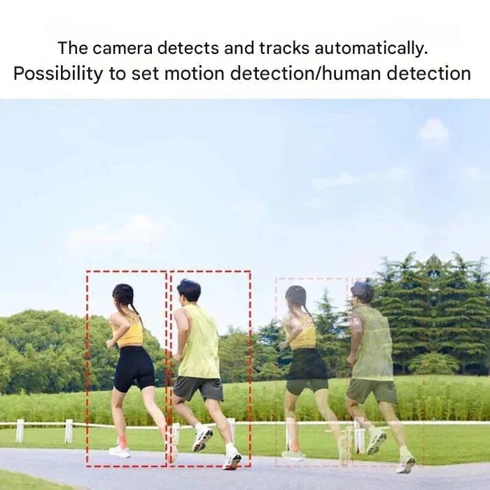 Gray and black dual-lens solar security camera with attached panel and wall bracket