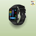 Smartwatch with rectangular digital display and adjustable watch strap