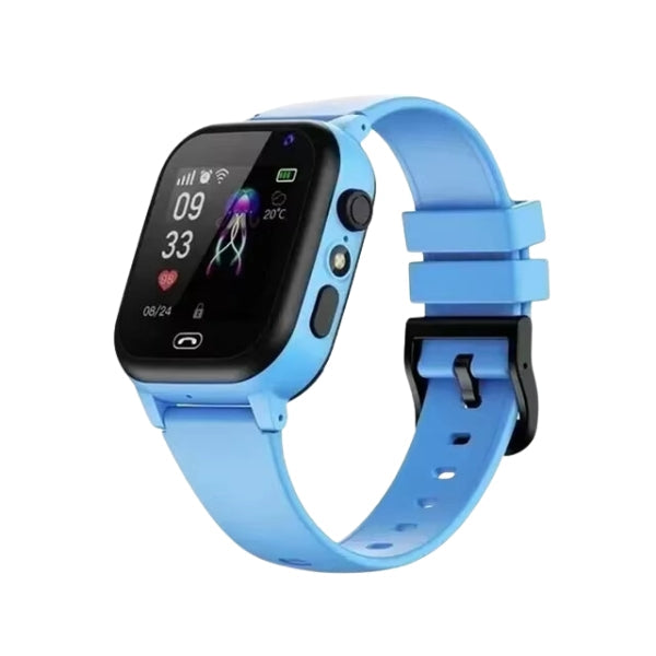 Kids GPS smartwatch with digital display, wrist strap and side buttons