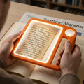 Handheld LED magnifying glass with rectangular lens and integrated handle