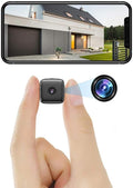 Compact black WiFi security camera with wide-angle lens