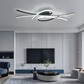 Modern semi flush ceiling light with curved illuminated strips