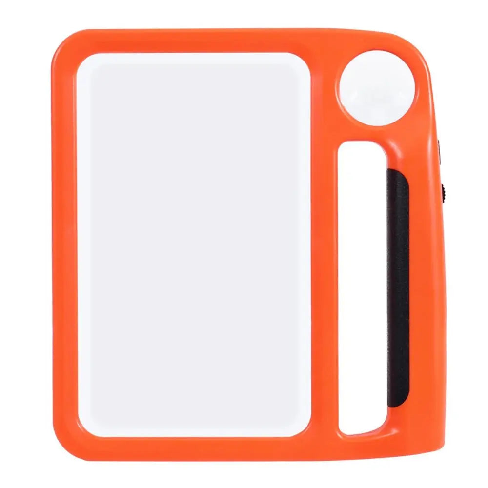 Handheld LED magnifying glass with rectangular lens and integrated handle