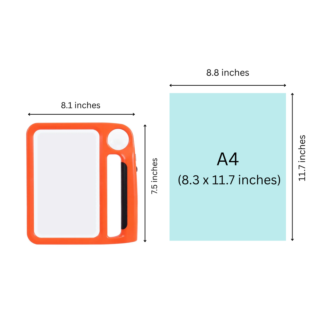Handheld LED magnifying glass with rectangular lens and integrated handle