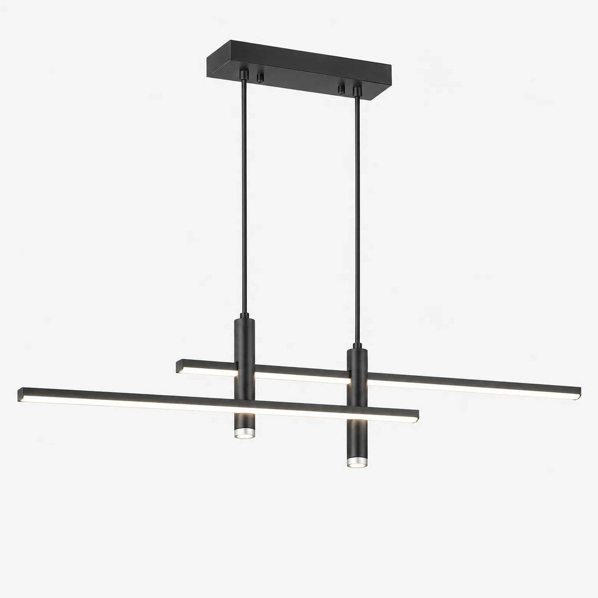 Linteo  - Modern Linear Pendant Light Illuminating A Kitchen Island