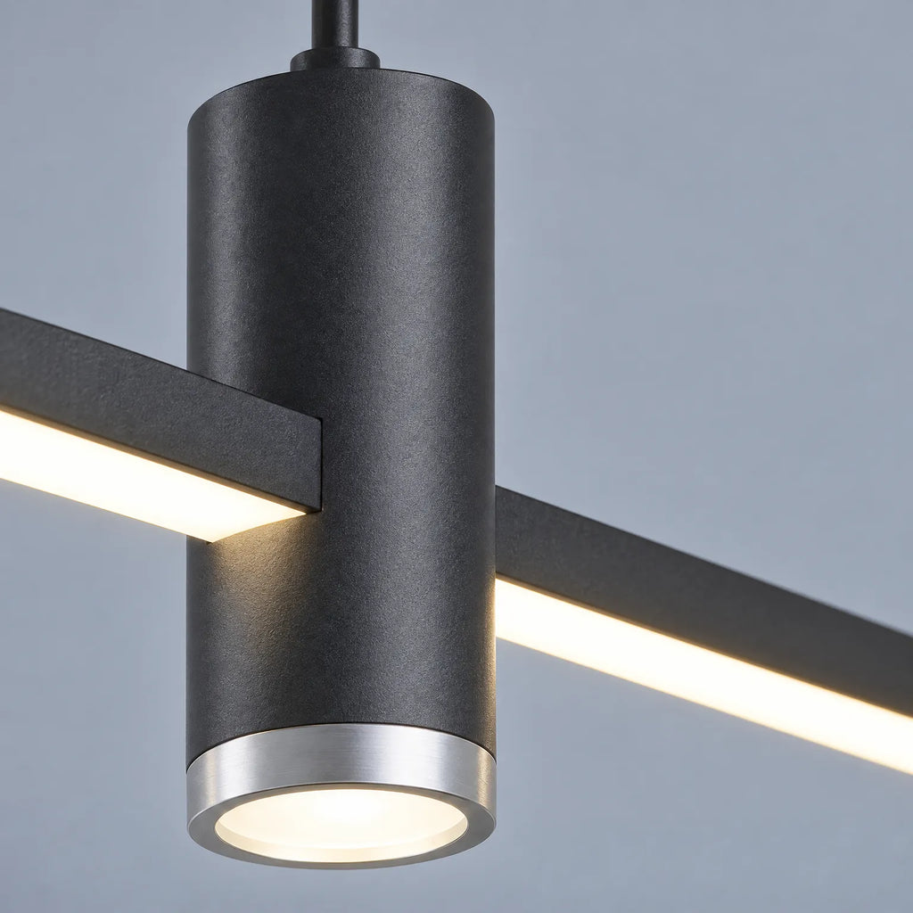 Linteo  - Modern Linear Pendant Light Illuminating A Kitchen Island