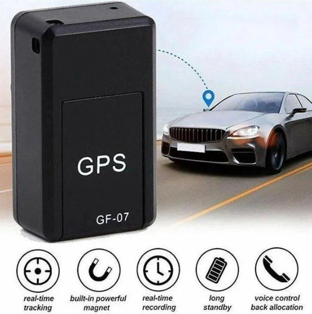 Black GF-07 mini magnetic GPS tracker with removable cover