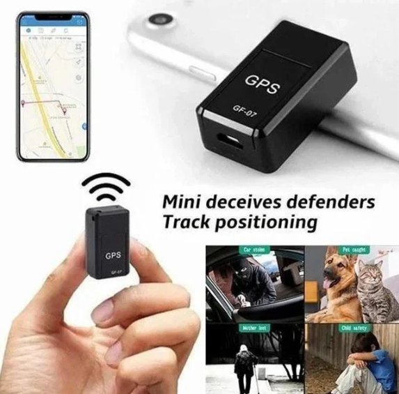 Black GF-07 mini magnetic GPS tracker with removable cover
