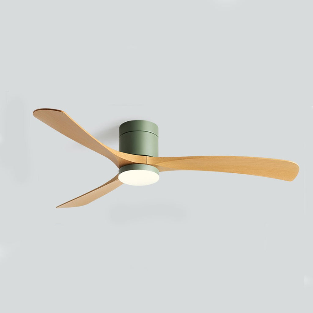 White three blade ceiling fan with integrated circular LED light