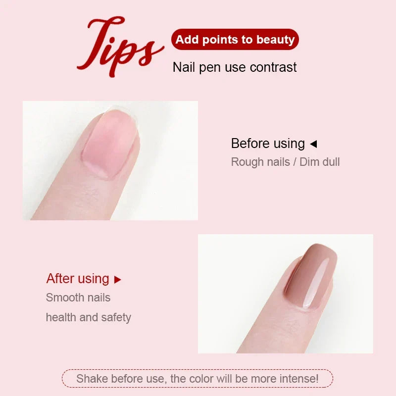 Black nail art gel pen with precision applicator and separate cap