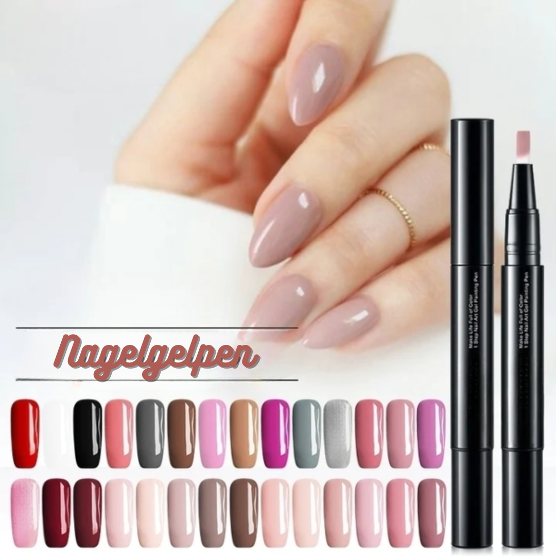 Black nail art gel pen with precision applicator and separate cap