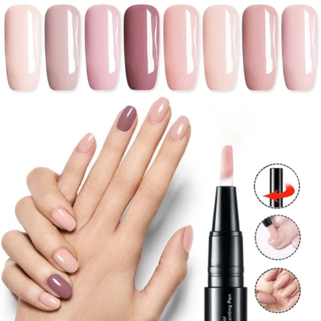 Black nail art gel pen with precision applicator and separate cap