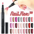 Black nail art gel pen with precision applicator and separate cap