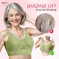 Women's lift bra with floral front, V-neckline and wide shoulder straps