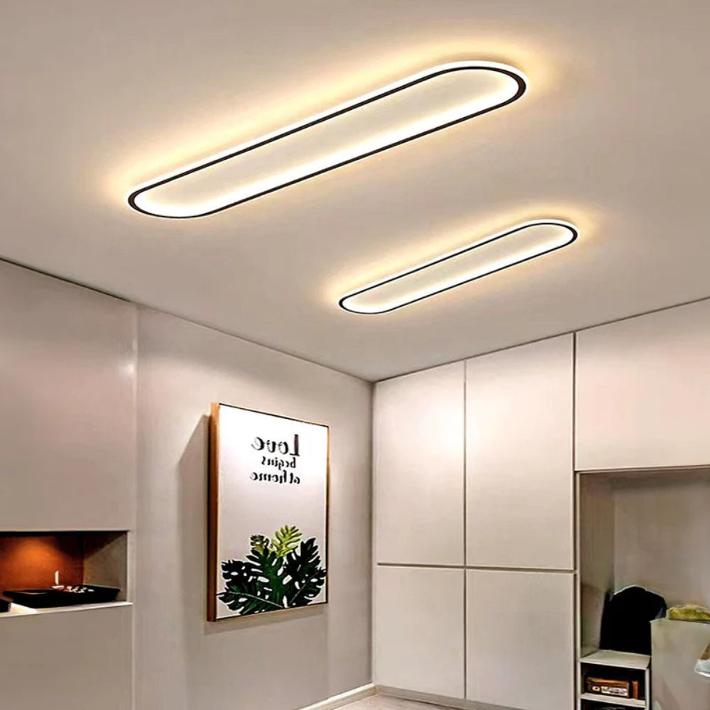 Long oval LED flush mount ceiling light