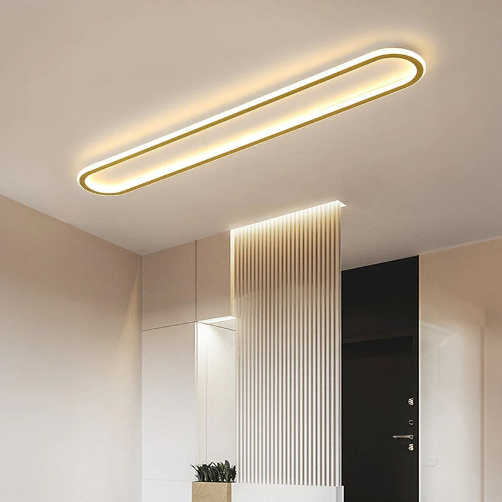 Long oval LED flush mount ceiling light