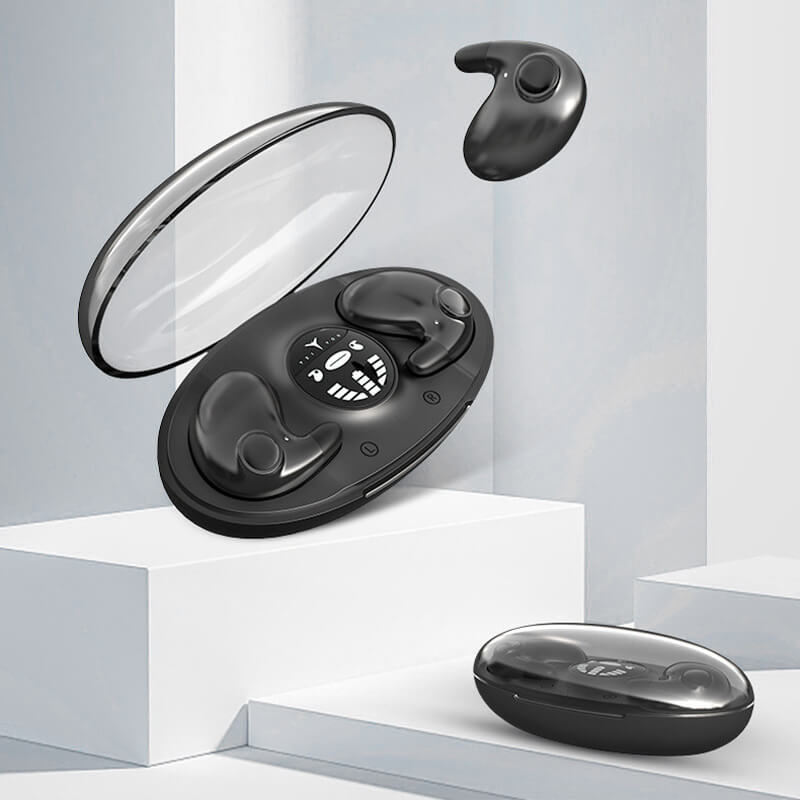 Compact wireless in-ear sleep earbuds with charging case