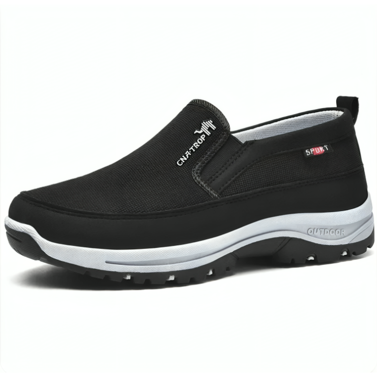 Slip-on walking shoe with wide fit, arch support and textured outsole