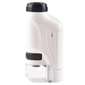 White handheld pocket microscope with clear viewing chamber
