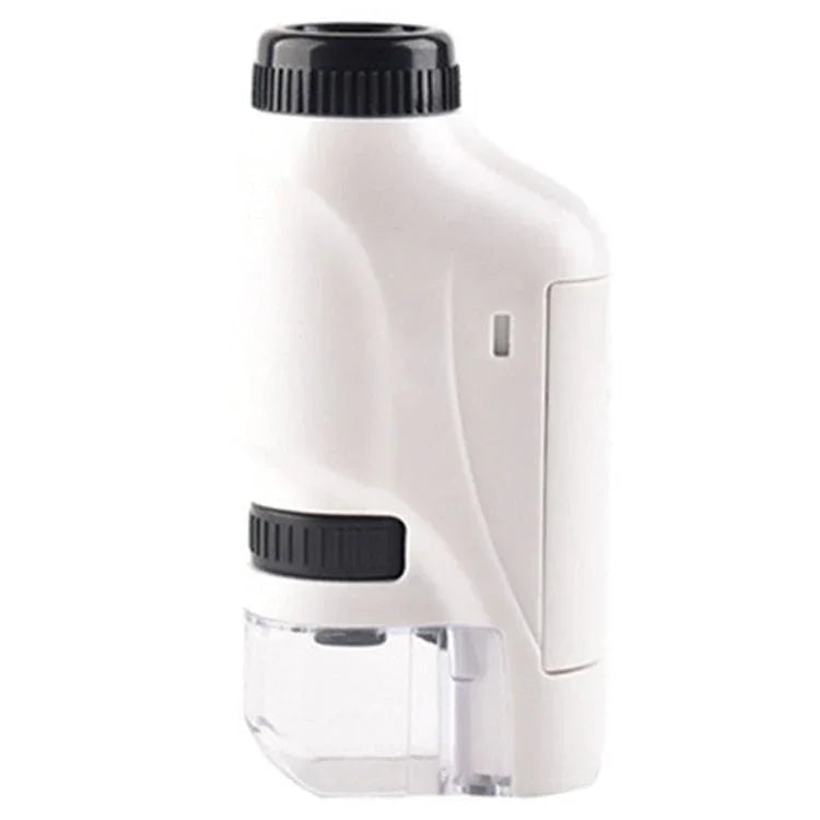White handheld pocket microscope with clear viewing chamber