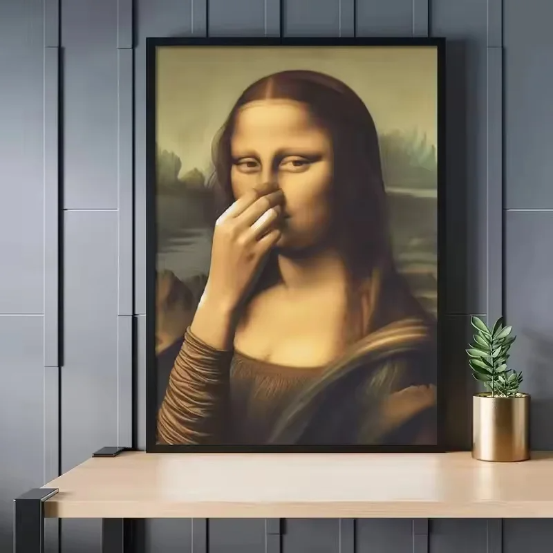 Framed portrait wall art showing a woman in a black rectangular frame