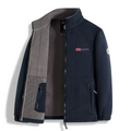 Full-zip textured fleece jacket with stand collar and front pockets