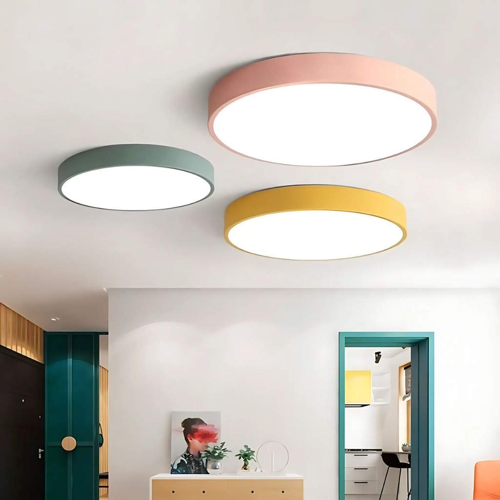Round LED flush mount ceiling light with a slim circular profile