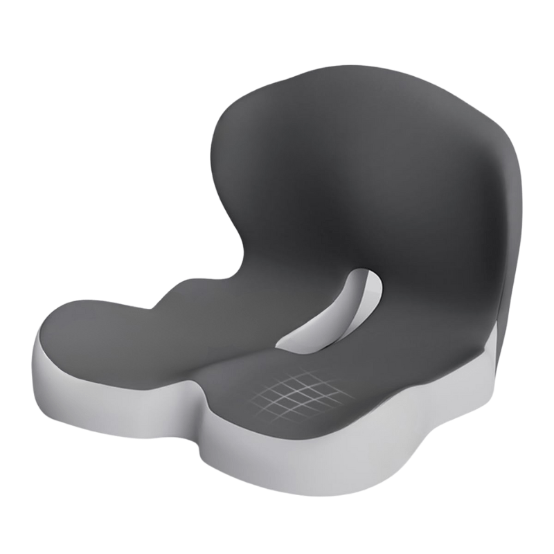 Contoured ergonomic memory foam seat cushion with central opening